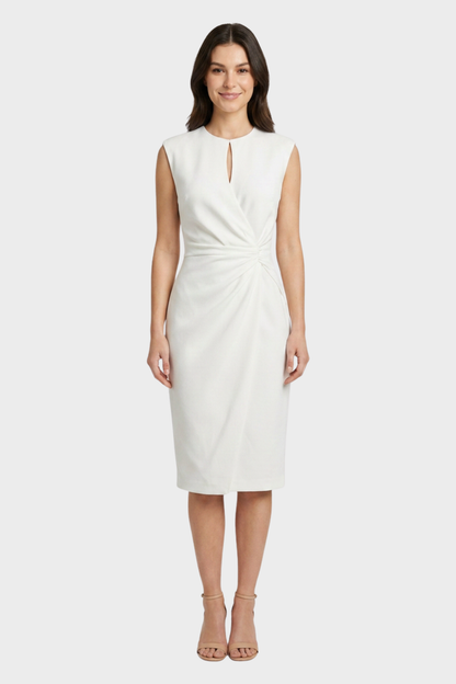Women's Ruched Pencil Midi | Keyhole