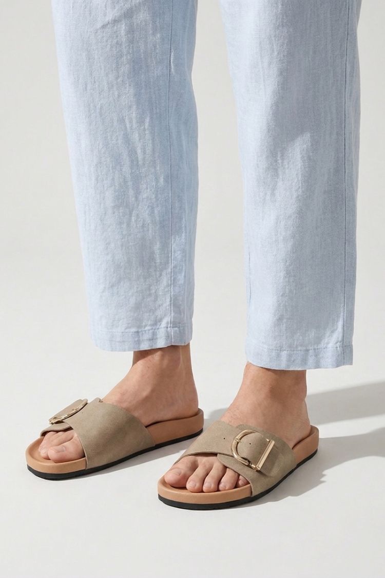 Women's Mules with Buckle and Footbed