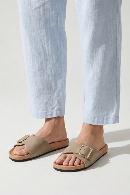 Women's Mules with Buckle and Footbed