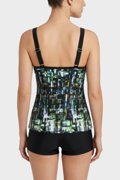 Women's Printed Tankini Swimsuit | Square Neck