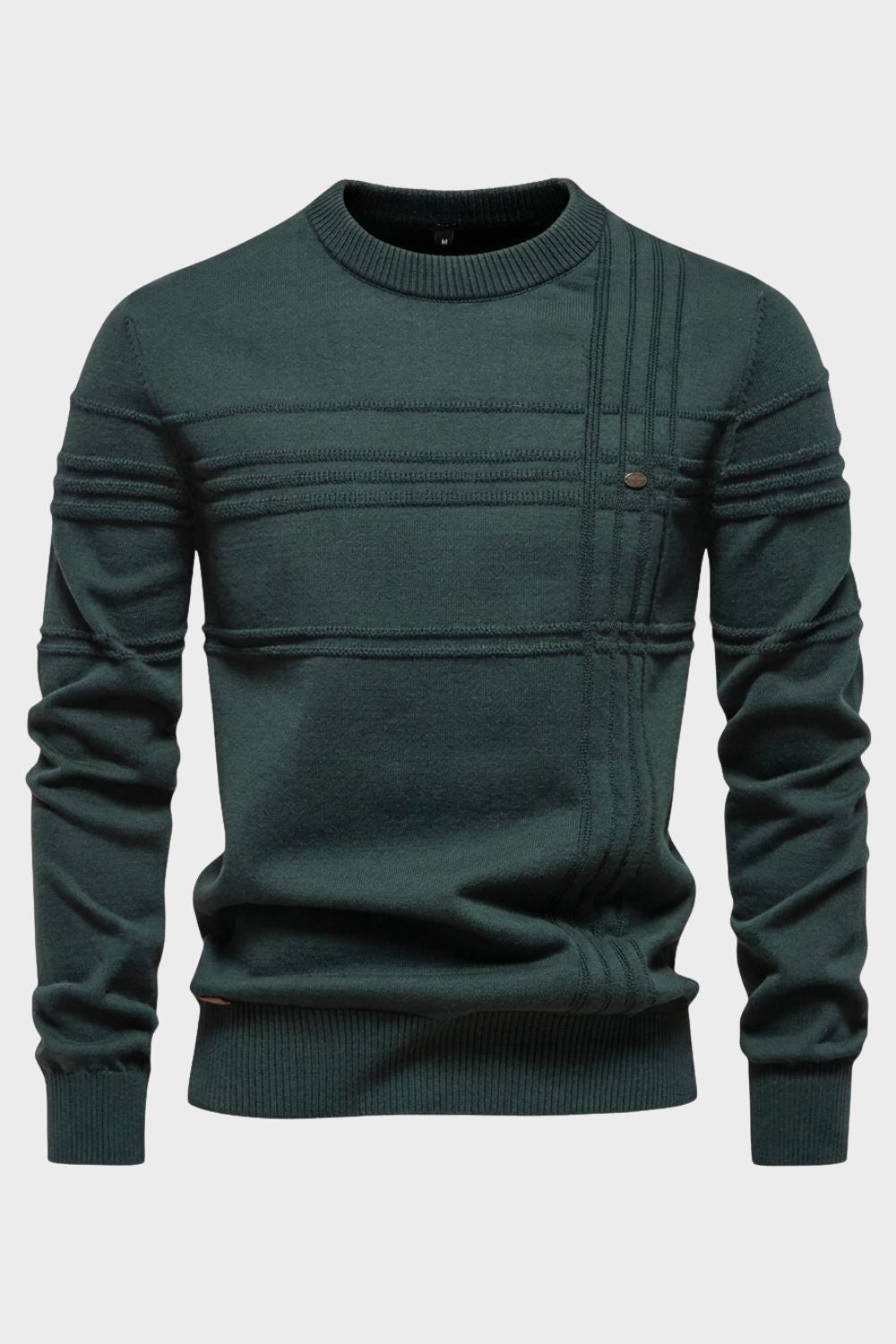 Men's Striped Crew Sweater | Ribbed Trim