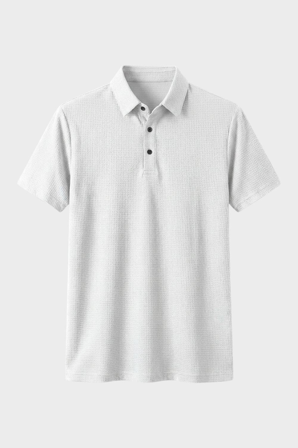 Men's Short Sleeve Polo Shirt with Button Placket