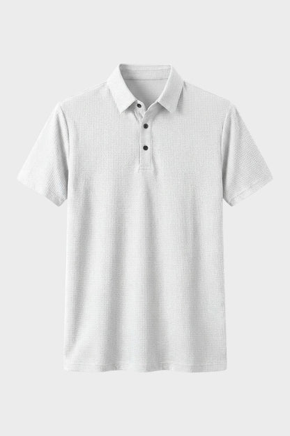 Men's Short Sleeve Polo Shirt with Button Placket