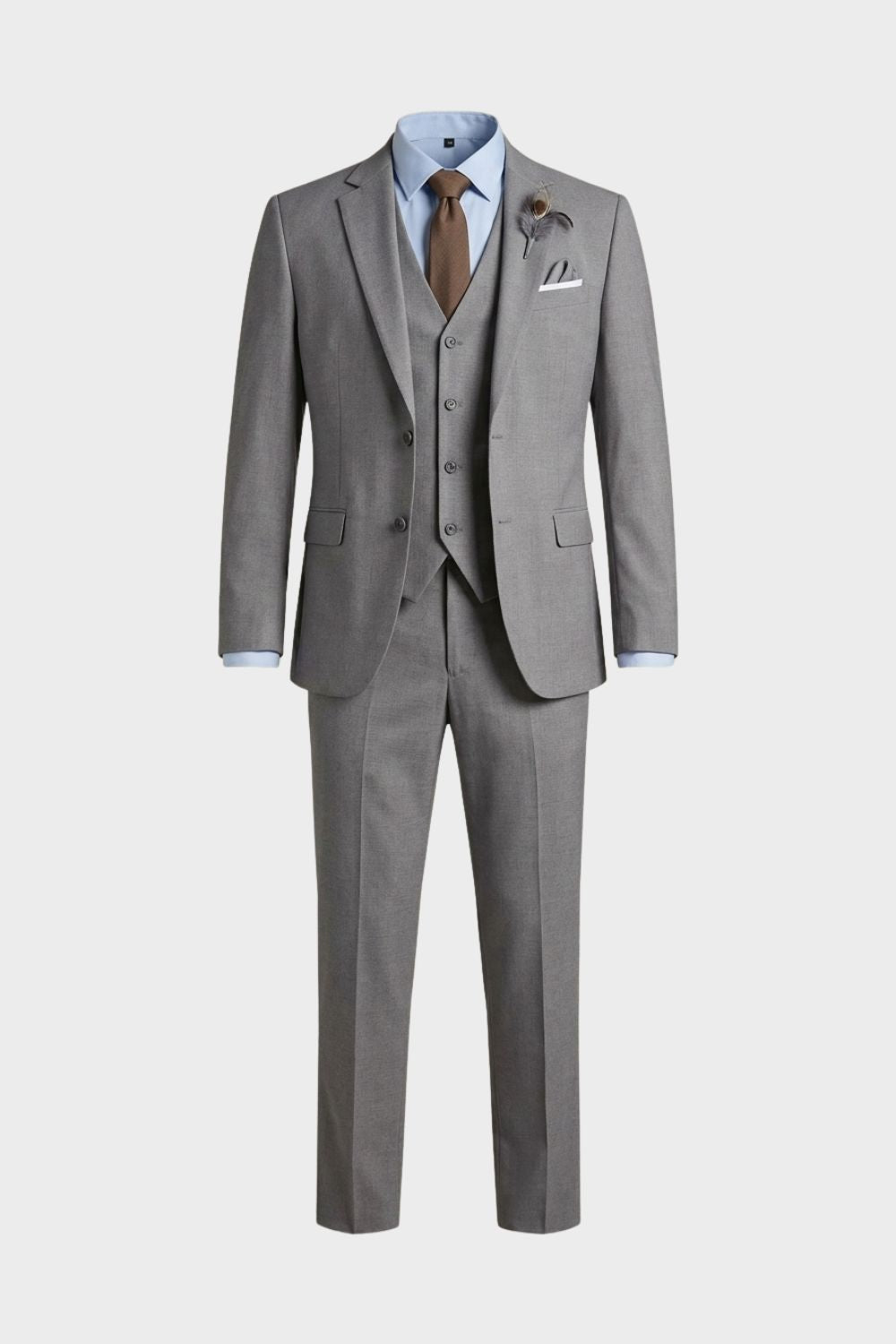 Men's Suit with Waistcoat Single-Breasted Classic Cut