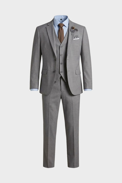 Men's Suit with Waistcoat Single-Breasted Classic Cut