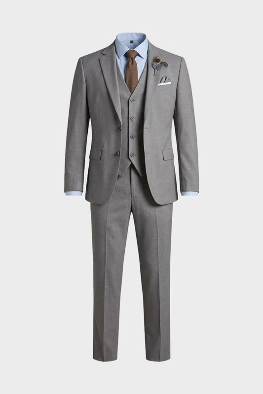 Men's Suit with Waistcoat Single-Breasted Classic Cut
