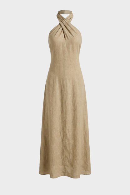 Women's Cross-Halter Maxi | Linen-Look