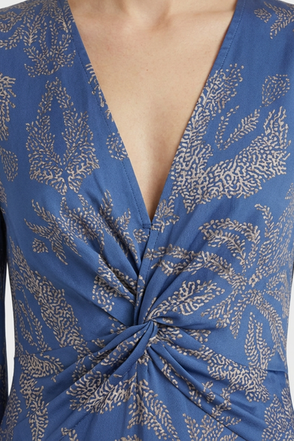 Midi Dress for Women in Wrap Style with V-Neck