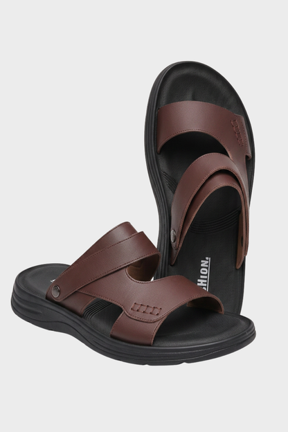 Men's Leather Sandals with Adjustable Strap