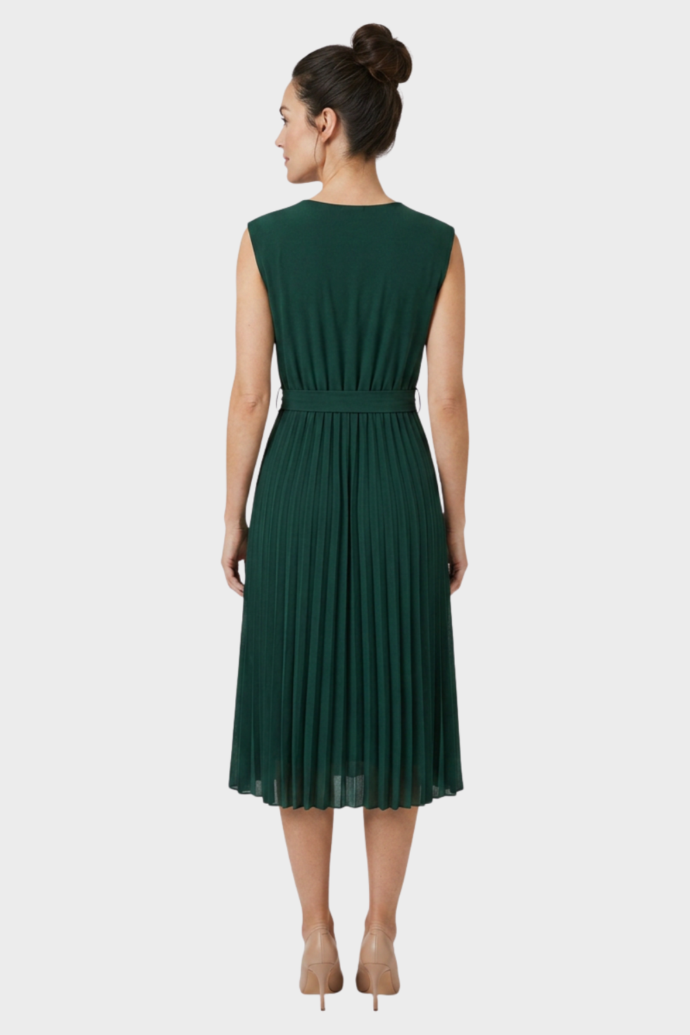 Women's Pleated Midi Dress | Belted