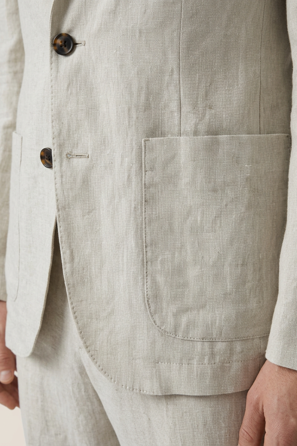 Men's Linen Suit with Jacket and Trousers