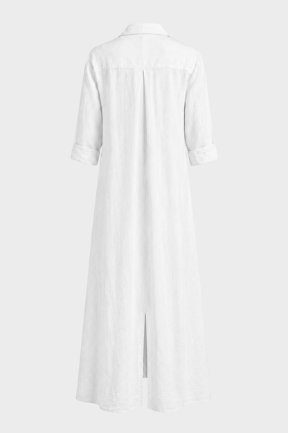 Women's Linen-Look Shirt Dress | Maxi
