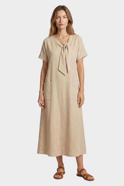 Women's Linen-Look Midi Dress | Knot