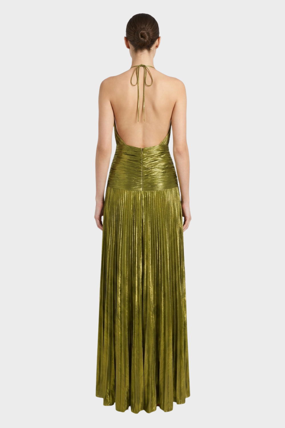 Women's Metallic Halter Maxi | Slit