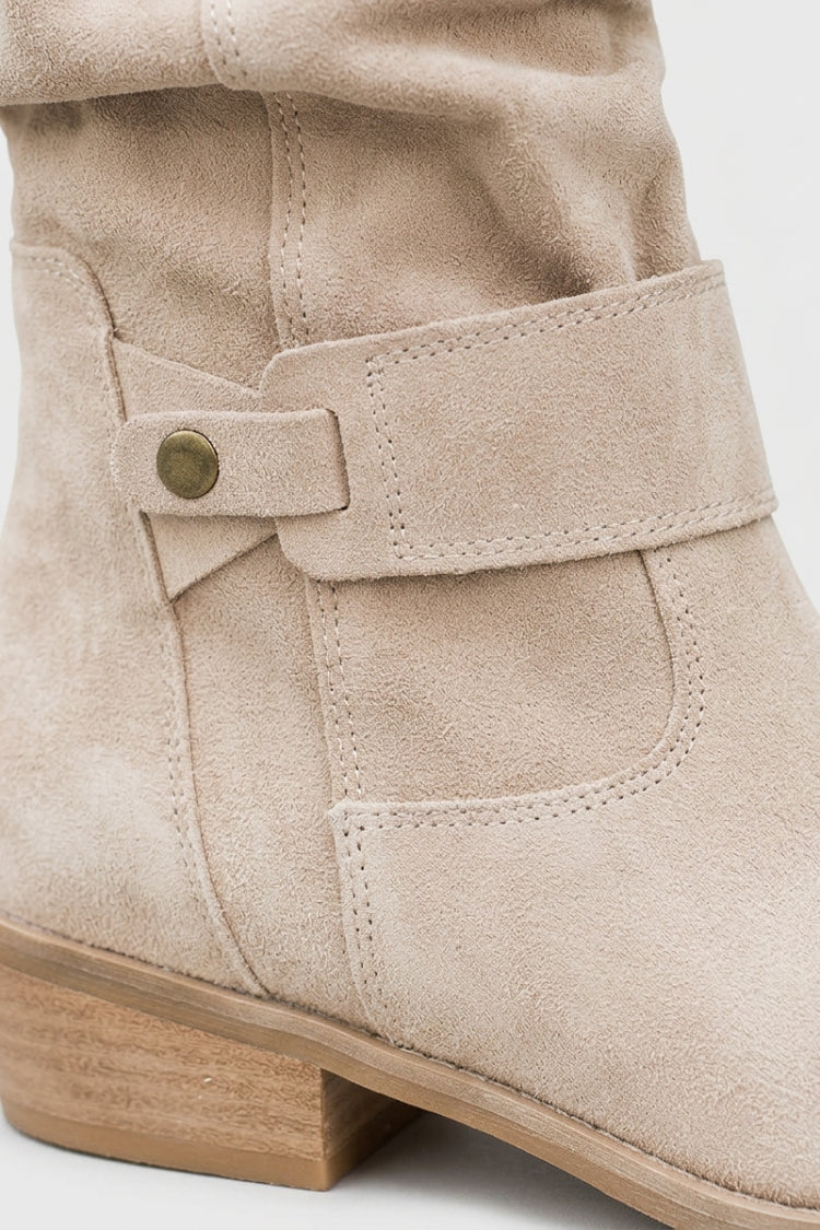 Women's Calf-Length Boots | Buckle Straps & Low Heels