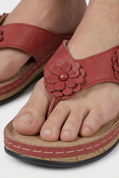 Women's  Flip-Flops Sandals with Floral Appliqué