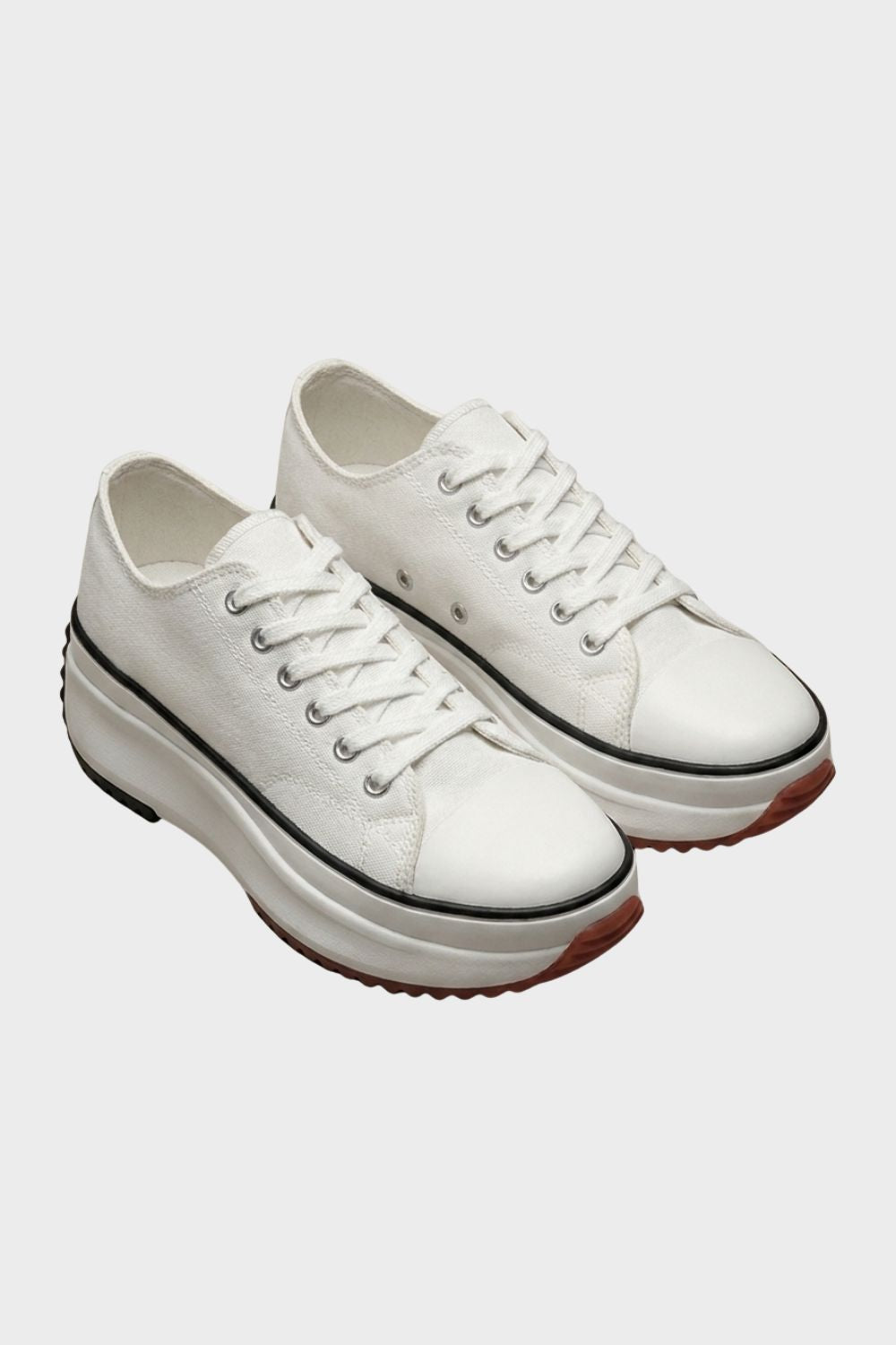 Women's Low Top Sneakers with Lacing and Rubber Cap