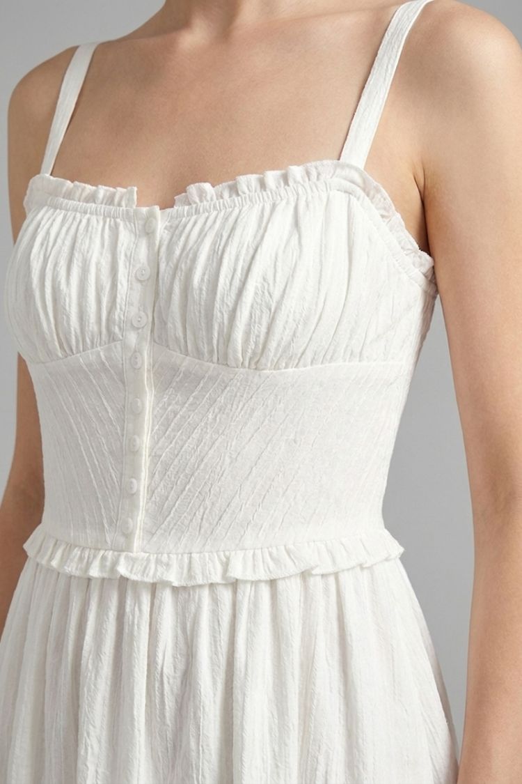 Summer Dress for Women Midi Dress with Straps and Gathering
