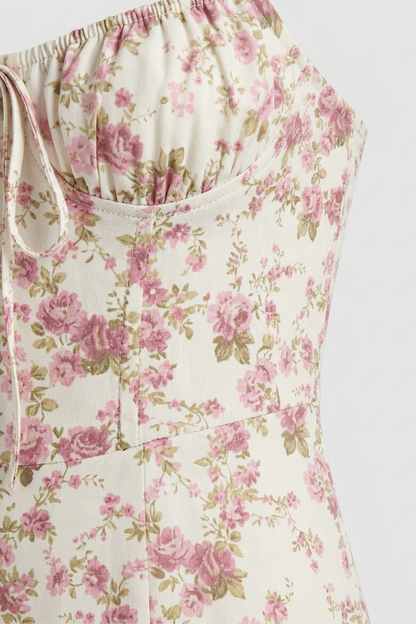 Summer Dress for Women Midi Dress with Floral Pattern and Straps