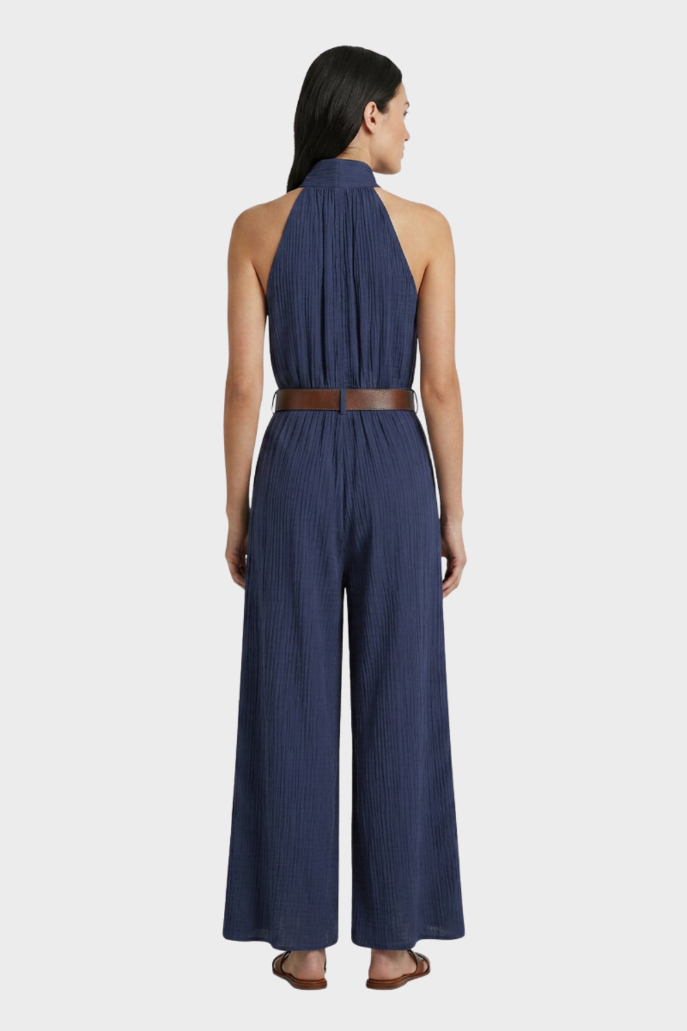 Women's High-Neck Jumpsuit | Wide-Leg