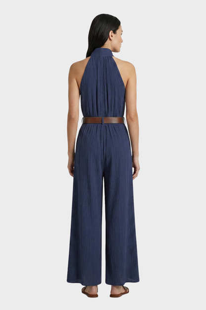 Women's High-Neck Jumpsuit | Wide-Leg