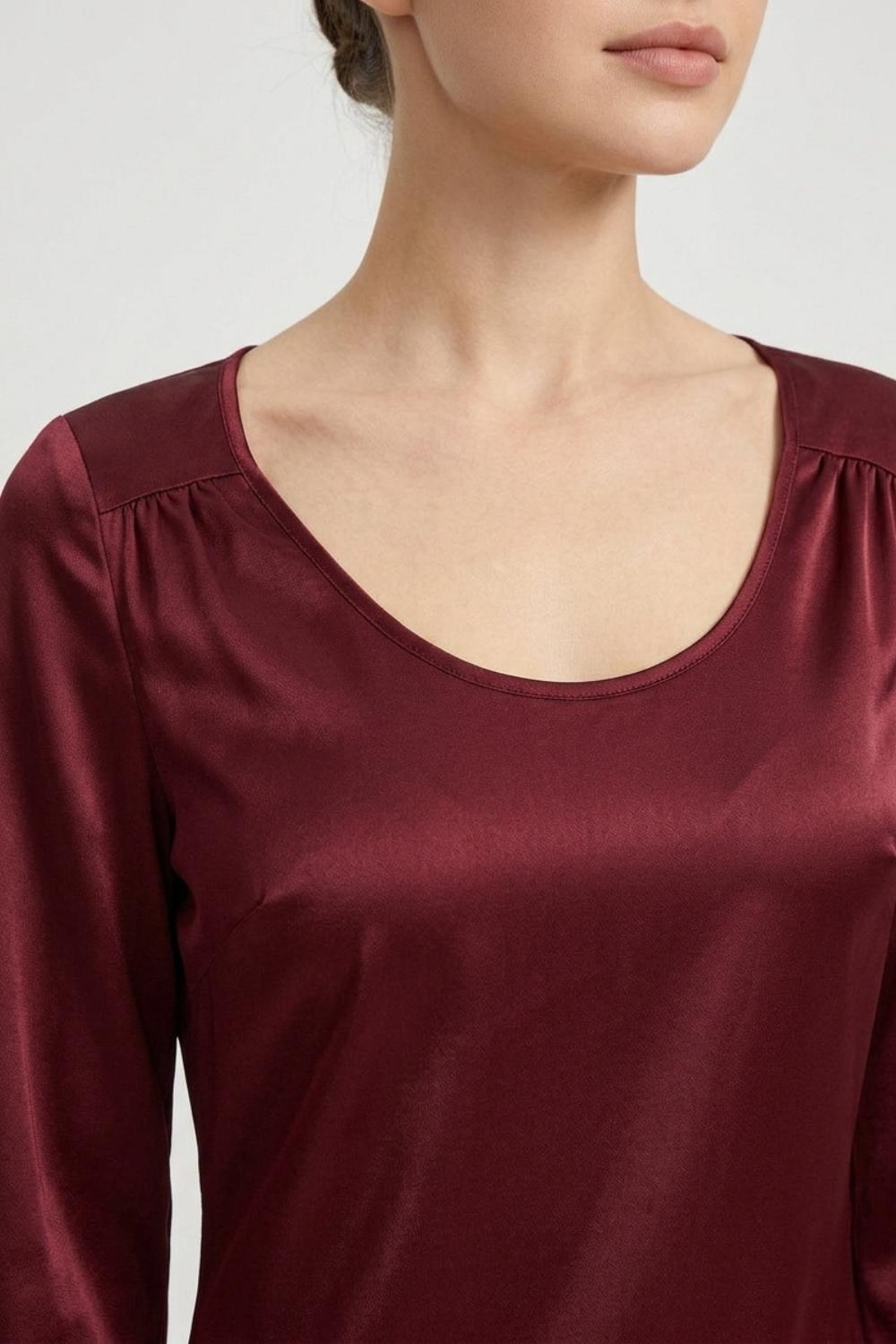 Women's Satin Maxi Dress | Long Sleeve