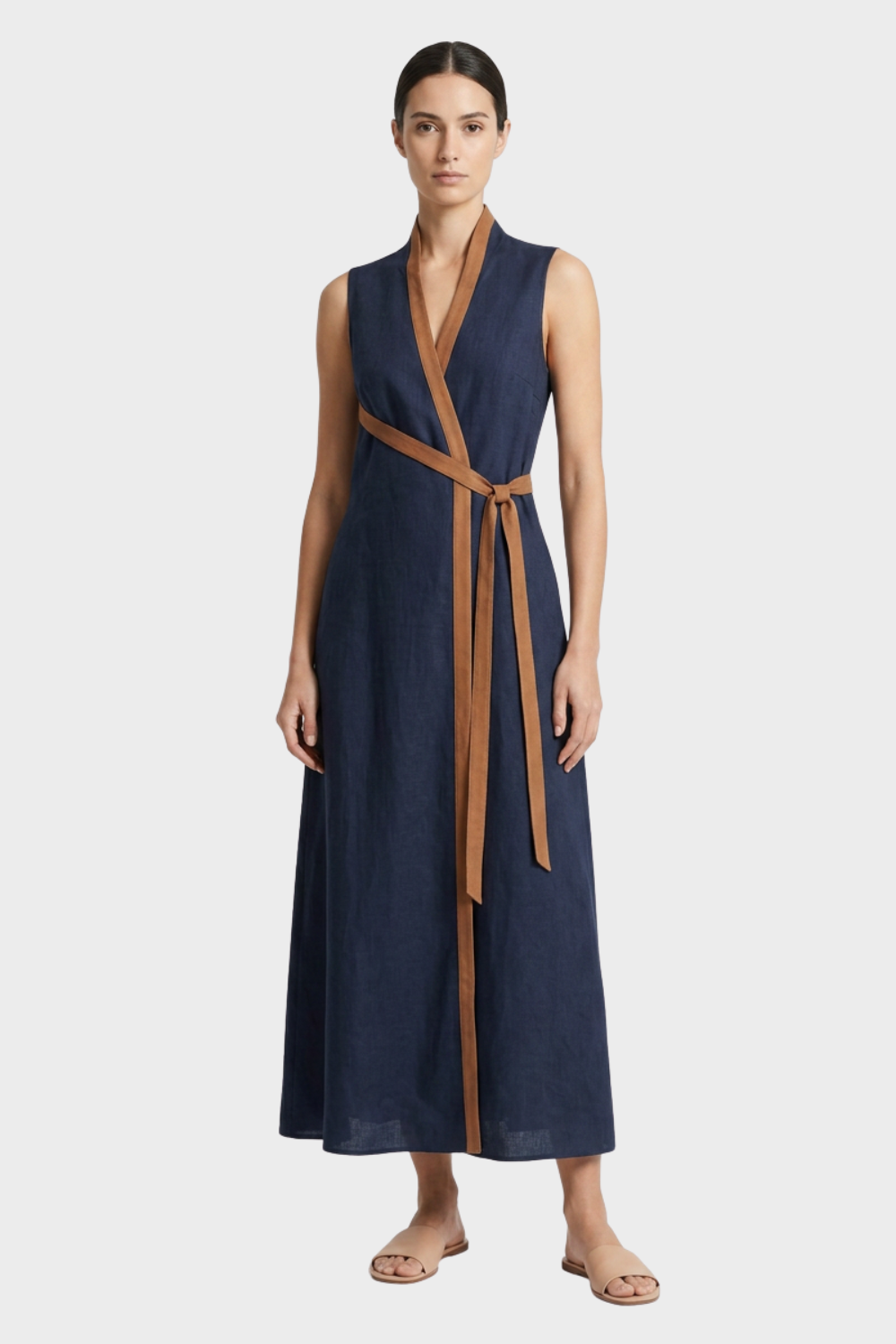 Women's Contrast-Trim Maxi | V-Neck