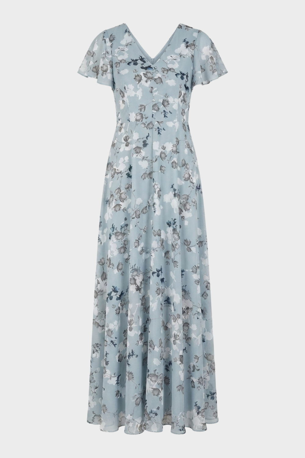 Women's Floral Maxi | Flutter Sleeve
