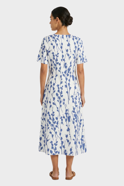 Women's Floral Linen Midi | Pockets