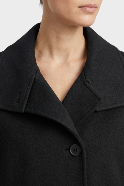 Women's Short Jacket with Notched Collar and Button Placket