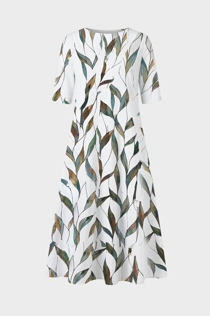 Women's Floral Linen Midi | Pockets