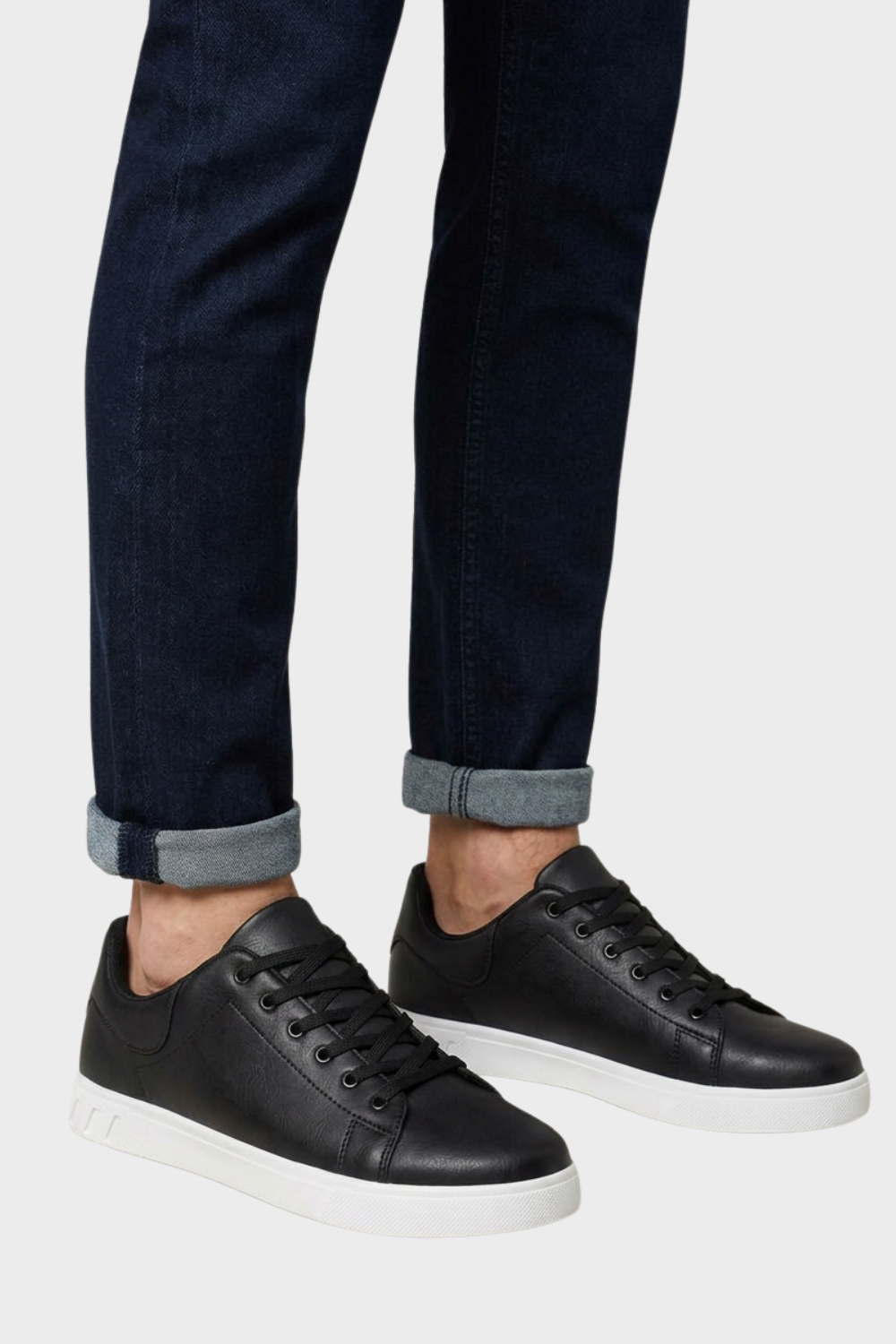 Men's Sneakers with Laces and White Sole
