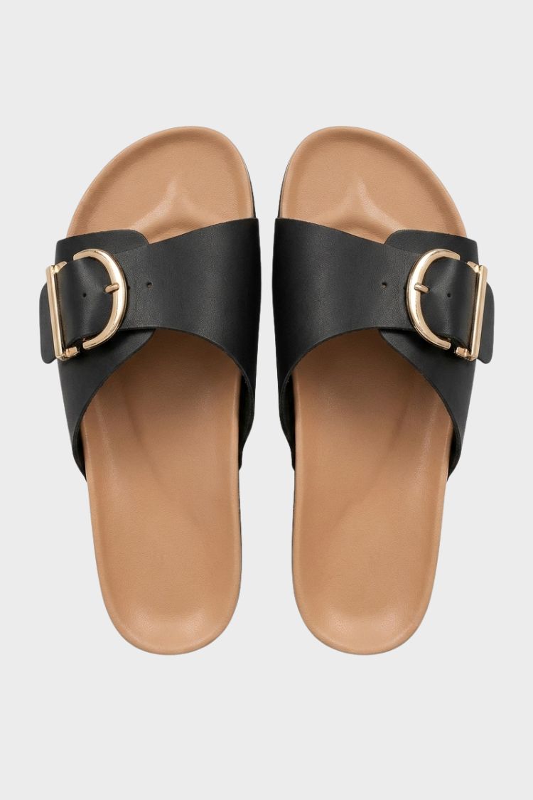 Women's Mules with Buckle and Footbed