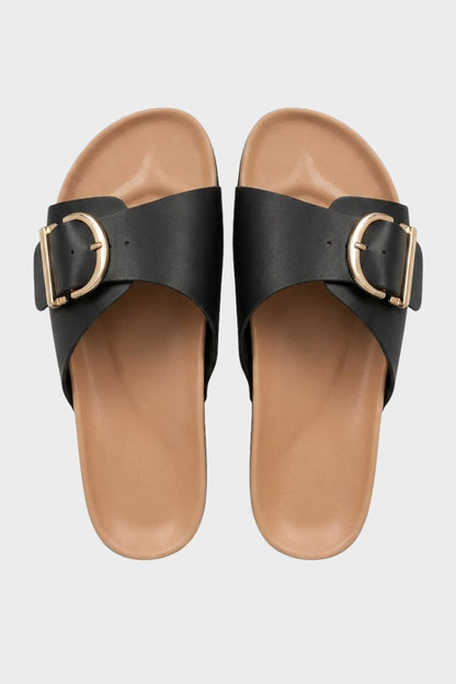 Women's Mules with Buckle and Footbed