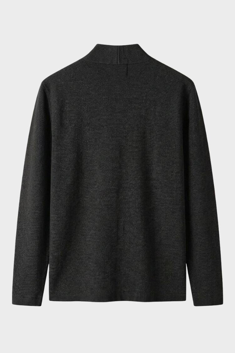 Men's Open Cardigan | Button Detail & Stand Collar