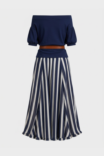 Women's Boho Skirt Set | Off-Shoulder
