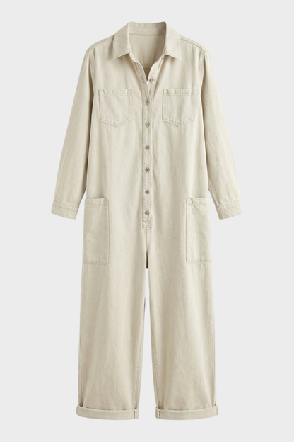 Women's Denim Jumpsuit | Collared