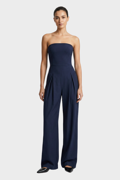 Women's Bandeau Jumpsuit with Wide Legs