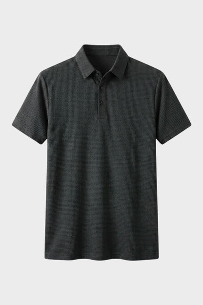 Men's Short Sleeve Polo Shirt with Button Placket