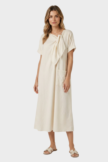 Women's Linen-Look Midi Dress | Knot
