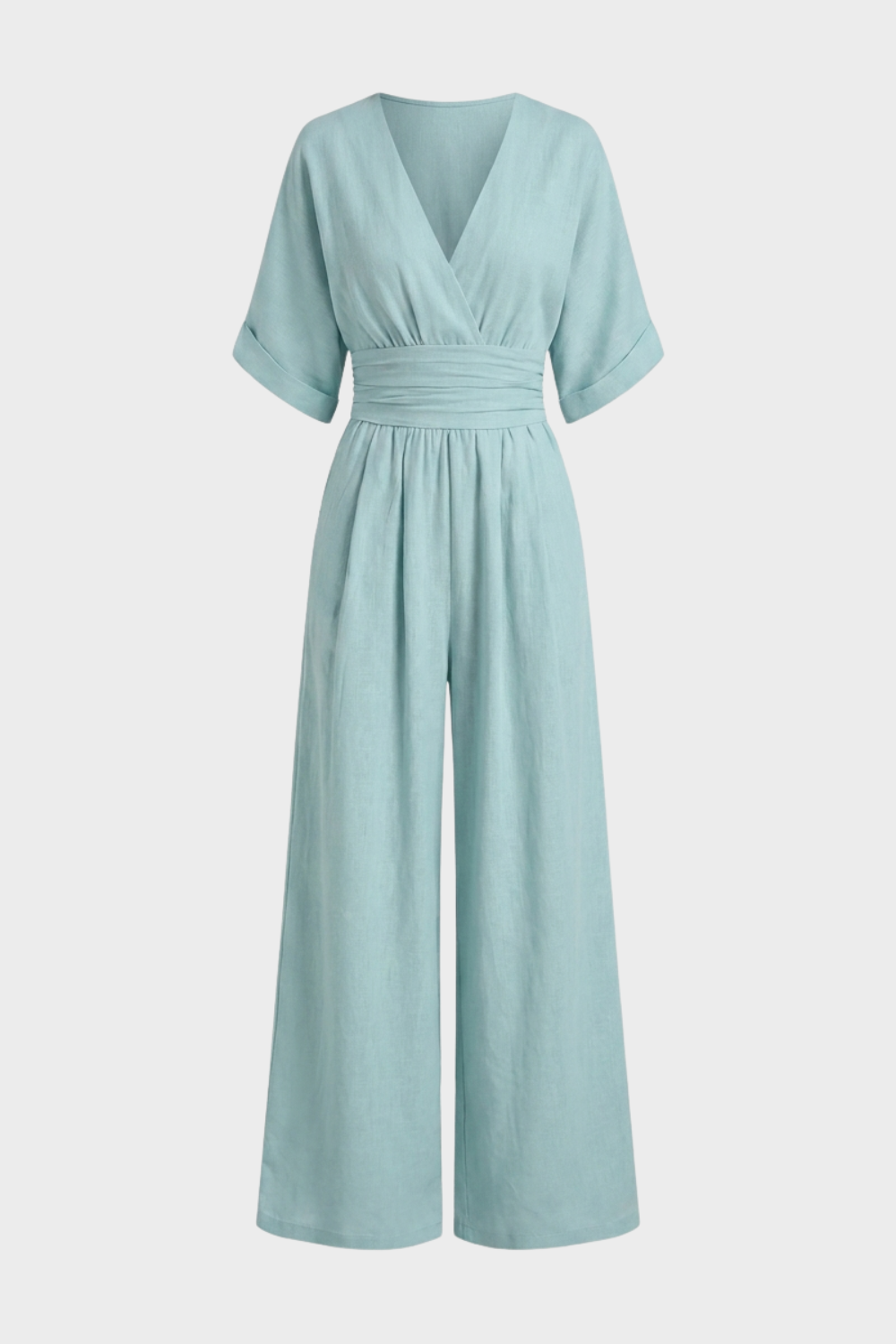Women's V-Neck Jumpsuit | Wide-Leg