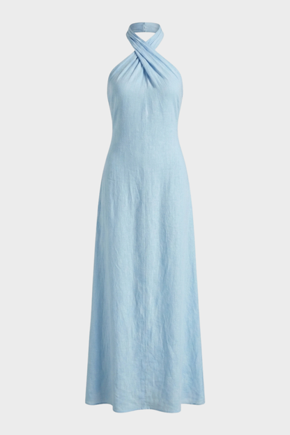 Women's Cross-Halter Maxi | Linen-Look