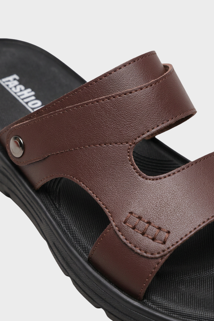 Men's Leather Sandals with Adjustable Strap