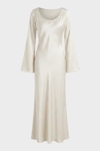 Women's Satin Maxi Dress | Long Sleeve