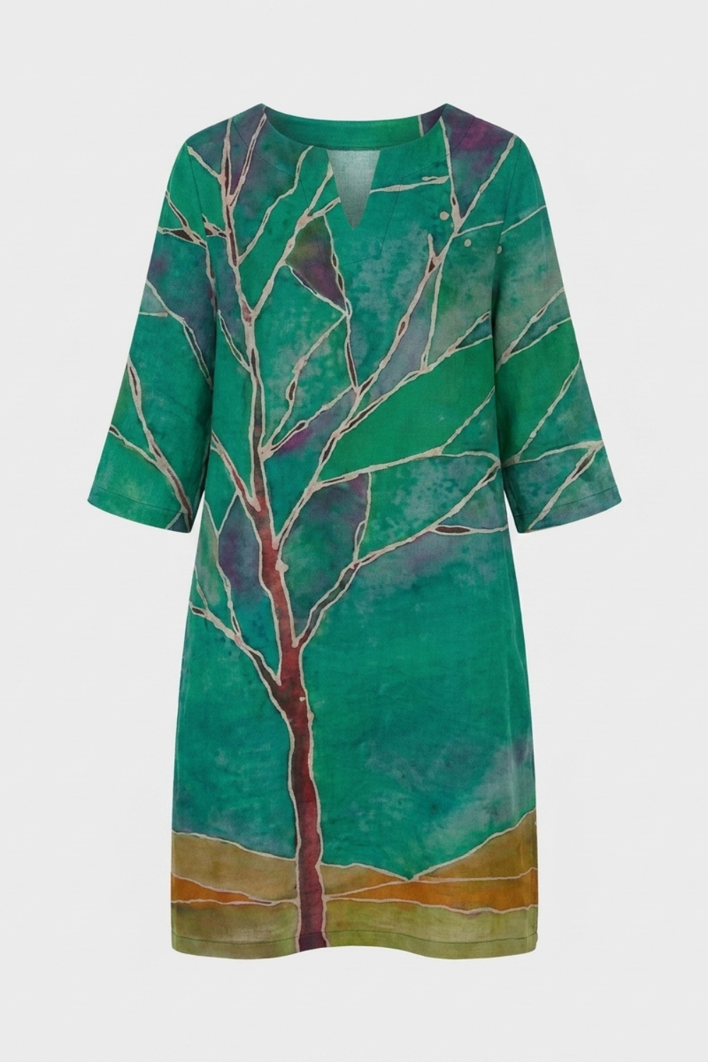 Women's Floral Shift Dress | Split V