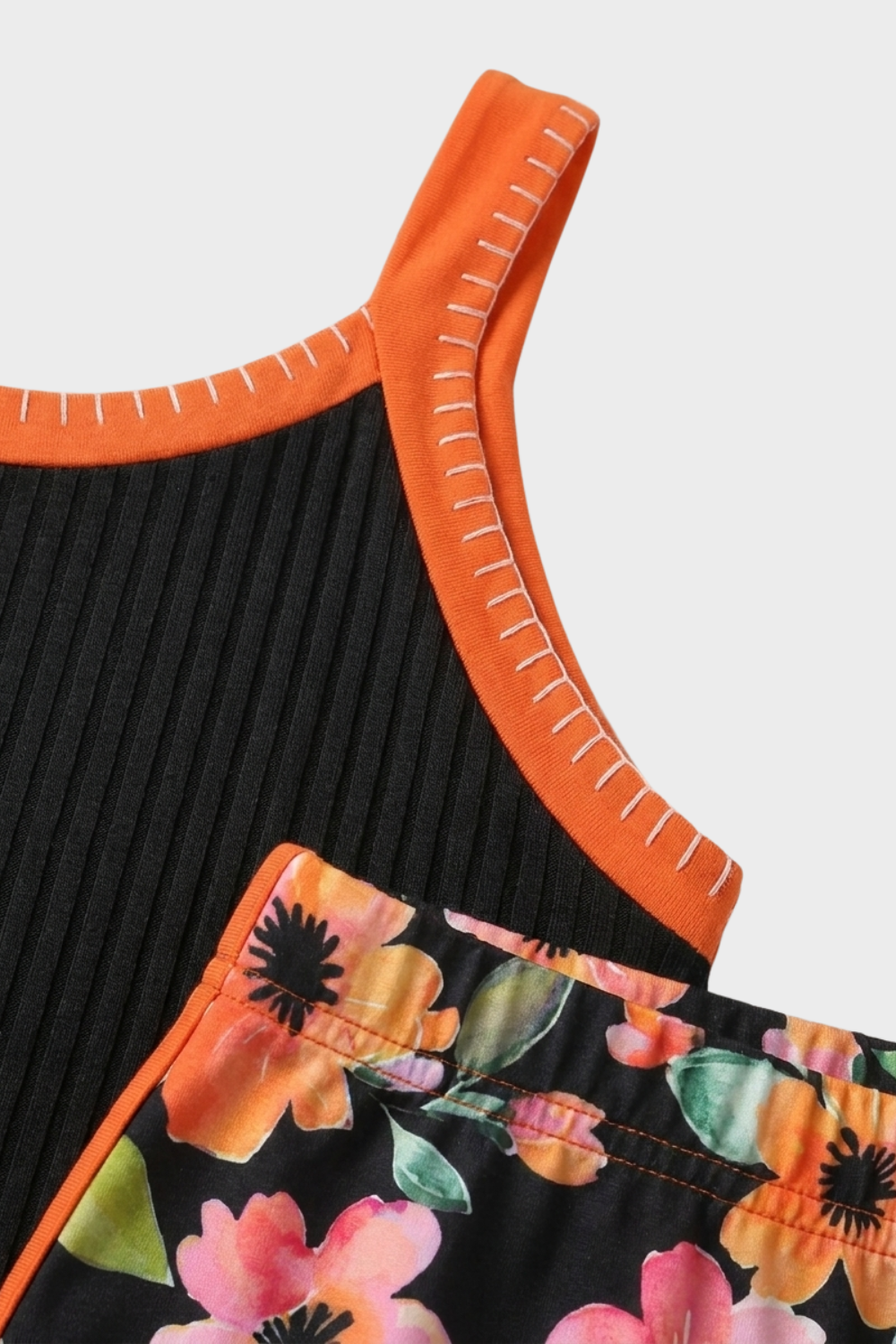 Women's Floral Tankini Swimsuit | Contrast Trim