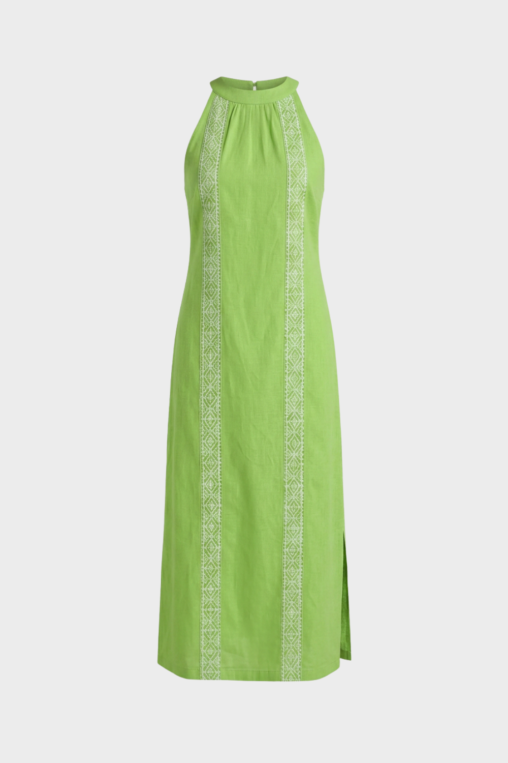 Women's Lace-Trim Linen Maxi | Slit