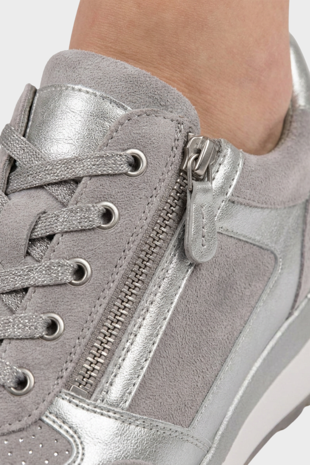 Women's Sneakers with Zip and Laces
