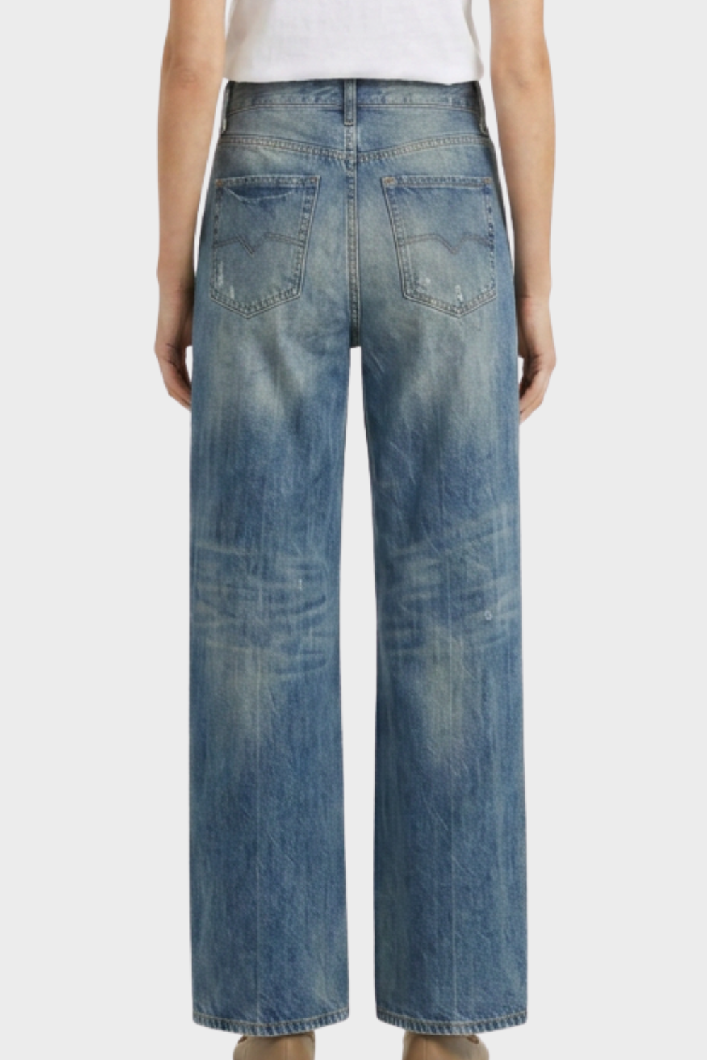 Women's Wide Leg Jeans with Used Look
