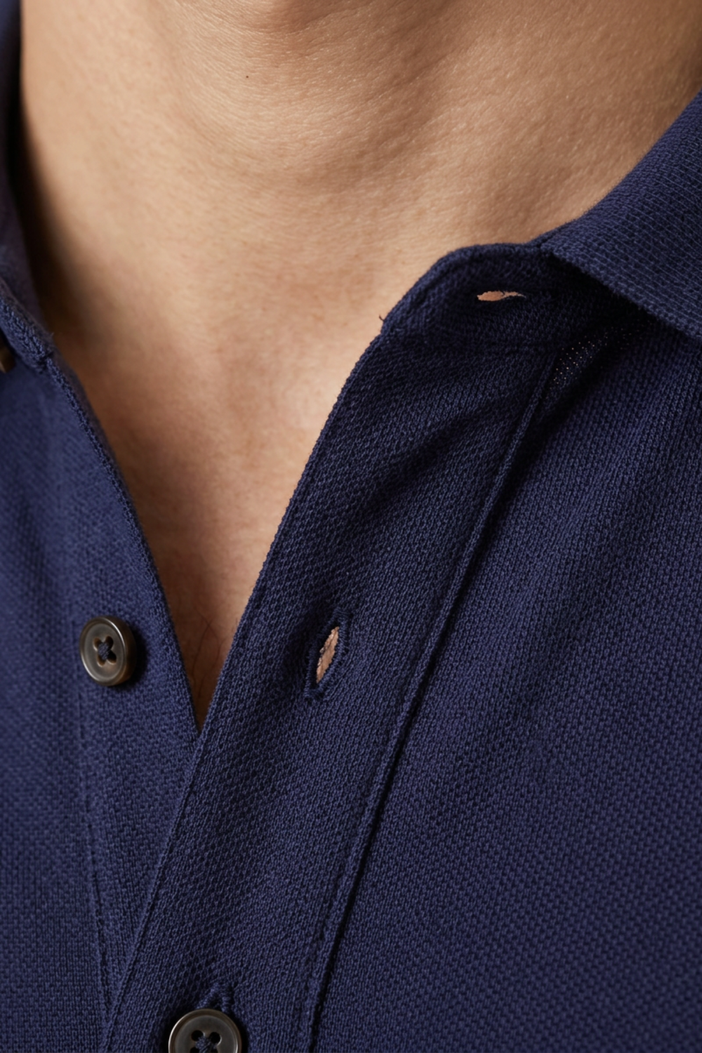 Men's Long Sleeve Polo Shirt with Button Placket